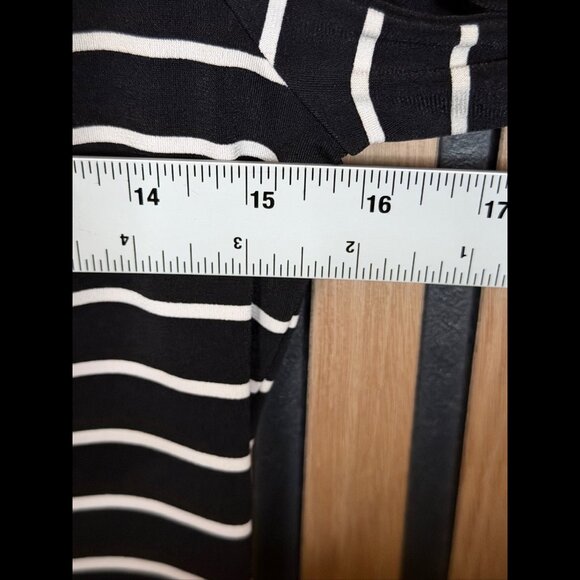 Calvin Klein Dress 4 / Small Womens Black & Gray Long Sleeve Shift Stripe Jersey - Picture 3 of 7